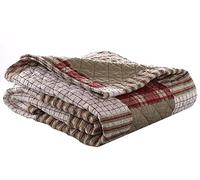 Eddie Bauer Throw Blanket Reversible Cotton Quilted Bedding, Home Decor for All Seasons, 50" x 60", Camano Island Red