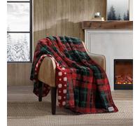 Eddie Bauer - Throw Blanket, Reversible Plush Fleece Bedding, Home Decor for All Seasons, Oeko-Tex Certified (Trailhead Plaid Red, 60" x 70")