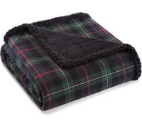 Eddie Bauer - Throw Blanket, Super Soft Reversible Cotton Flannel Sherpa Bedding, Ideal Christmas & White Elephant Gifts, Cozy Plaid Home Decor (Pine Tartan, Throw)