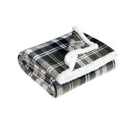 Eddie Bauer - Throw Blanket, Super Soft Reversible Sherpa Fleece Bedding, Cozy Plaid Home Decor (Trailhead Plaid Green, 50" x 60")