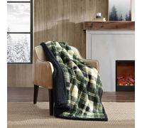 Eddie Bauer - Throw Blanket, Super Soft Reversible Ultra Soft Plush Sherpa Bedding, Ideal Christmas & White Elephant Gifts, Cozy Plaid Throw Blankets for Couch (Trailhead Plaid Green, 50 x 60)