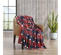 Eddie Bauer Throw Blanket, Ultra Soft Plush Fleece Bedding, Home Decor for All Seasons, 50 x 70, Americana Plaid Red