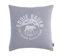 Eddie Bauer - Throw Pillow Cover with Hidden Zipper Closure, Perfect Home Decor for Bed or Sofa (Bear Outdoor Outfitters Grey, 20" x 20")