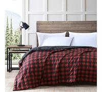 Eddie Bauer - Twin Blanket, Lightweight Reversible Bedding, Buffalo Plaid Home Decor for All Seasons (Red/Black, Twin)