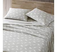 Eddie Bauer - Twin Sheets, Cotton Flannel Bedding Set, Brushed For Extra Softness, Cozy Home Decor (Elk Grove Silver, Twin)