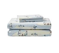 Eddie Bauer - Twin Sheets, Cotton Flannel Bedding Set, Brushed for Extra Softness, Cozy Home Decor (Skating Penguin, Twin)