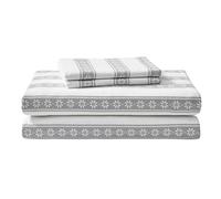 Eddie Bauer - Twin Sheets, Cotton Flannel Bedding Set, Brushed For Extra Softness, Cozy Home Decor (Snowflake Fair Isle, 3 pieces, Twin)