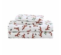 Eddie Bauer- Twin XL Sheet Set, Cotton Flannel Bedding Set, Brushed for Extra Softness, Cozy Home Décor (Fox Trail Orange, Twin XL)