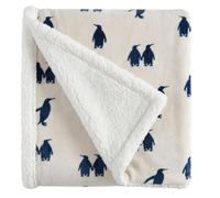 Eddie Bauer Ultra-Plush Collection Throw Blanket-Reversible Sherpa Fleece Cover, Soft & Cozy, Perfect for Bed or Couch, Emperor Penguin