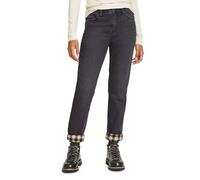 Eddie Bauer Women's Boyfriend Flannel-Lined Jeans, Washed Cinder, 8