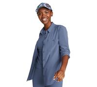 Eddie Bauer Women's Departure 3.0 Long Sleeve Shirt, Blubird, XXL