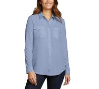 Eddie Bauer Women's Departure Stretch Moisture Wicking Long Sleeve Shirt with UPF 50 (US, Alpha, X-Large, Regular, Regular, Blue)