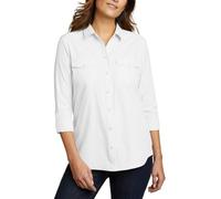 Eddie Bauer Women's Departure Stretch Moisture Wicking Long Sleeve Shirt with UPF 50 (US, Alpha, X-Large, Regular, Regular, White)