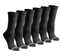 Eddie Bauer Women's Dura Dri Moisture Control Crew Socks, Black (6 Pairs), Medium (Pack of 6)