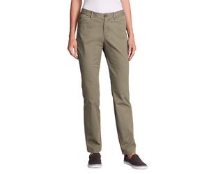 Eddie Bauer Women's Legend Wash Curvy Basic Chino Trousers, Beige, W34