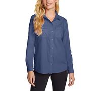 Eddie Bauer Womens Lightweight Long Sleeve Ripstop Mountain Shirt, Blue Bird, XL
