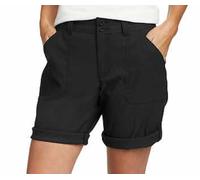 Eddie Bauer Women's Stretch UPF 50 Rolled Hem Adjustable Length Bermuda Short, Black, 6