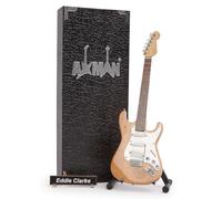 Eddie Clarke (Motörhead) Miniature Guitar Replica - Music Gifts - Handmade Ornamental 1/4 Scale - Includes a Display Box, Name Tag and Miniature Guitar Stand