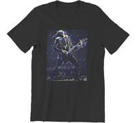 Eddie Munson Stranger Steve Hellfire Club Things Leisure T-Shirt Mens Black Tees Unisex Shirt(Large)