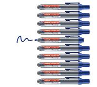 edding 12 Retract whiteboard marker - blue - 10 whiteboard pens - round nib 1.5-3 mm - capless design - for one-handed use on whiteboards, flipcharts, magnetic boards, pinboards, memo boards