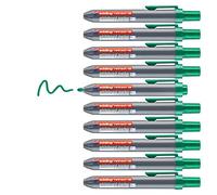 edding 12 Retract whiteboard Marker - Green - 10 whiteboard pens - Round Nib 1.5-3 mm - Capless Design - for one-Handed use on whiteboards, flipcharts, Magnetic Boards, pinboards, memo Boards