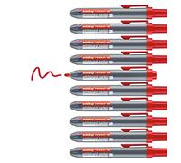 edding 12 Retract whiteboard marker - red - 10 whiteboard pens - round nib 1.5-3 mm - capless design - for one-handed use on whiteboards, flipcharts, magnetic boards, pinboards, memo boards