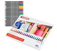 edding 1200 colour pen fine - set of 20 bright colours - round tip 1 mm - felt-tip pen for drawing and writing - for school or mandala