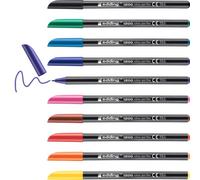edding 1200 colour pen fine - black red blue green yellow orange brown violet pink light-blue - set of 10 bright colours - round tip 1 mm - felt-tip pen for drawing and writing - for school or mandala