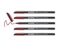 edding 1200 colour pen fine - english red - 10 pens - round tip 1 mm - felt-tip pen for drawing and writing - for school or mandala