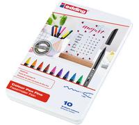 Edding 1200 Colour Pen Fine Metal Box Of 10 Assorted