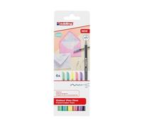 edding 1200 colour pen fine - set of 6 pastel colours - round nib 1 mm - felt-nib pen for drawing and writing - brush pens for drawing, writing, colouring, sketch pens, art pens