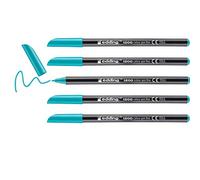 edding 1200 colour pen fine - turquoise - 10 pens - round tip 1 mm - felt-tip pen for drawing and writing - for school or mandala