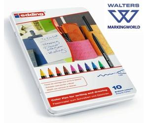 Edding 1200 Felt Tip Colouring Pens | 0.5-1mm Nib | Assorted Tin 10 | All ages