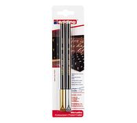 edding 1200 metallic colour pen - gold, silver- 2 pens - round nib 1-3 mm - glitter metallic markers for writing, drawing and sketching - for guests books,card making,DIY photo albums and scrapbooking
