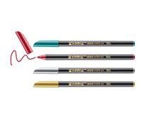 edding 1200 metallic colour pen - multi-coloured - 4 pens - round nib 1-3 mm - glitter metallic markers for writing,drawing and sketching-for guests books,card making,DIY photo albums and scrapbooking