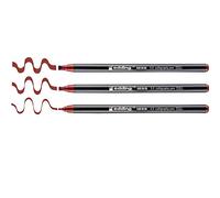 edding 1255 calligraphy pen - crimson lake - 3 pens - calligraphy nib 2 - 5 mm - fibre pens for paper, wood, terracotta, canvas - hand lettering, bullet journals, thank you cards, calligraphy books