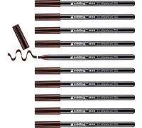 edding 1255 calligraphy pen - darkbrown - box of 10 - calligraphy nib 3.5 mm - fibre pen for paper, wood, terracotta, canvas - hand lettering, bullet journals, thank you cards, calligraphy books