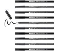 edding 1300 colour pen medium - black - 10 pens - round nib 2 mm - felt pen for drawing and writing - felt pen for school, mandalas, bullet journals