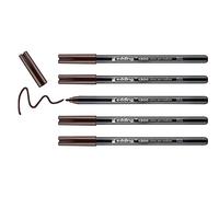 edding 1300 colour pen medium - dark brown - 5 pens - round nib 2 mm - felt pen for drawing and writing - felt pen for school, mandalas, bullet journals