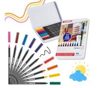 edding 1300 colour pen medium - multi-coloured - 10 pens - round nib 2 mm - felt pens for drawing and writing - felt pens for school, mandalas, bullet journals