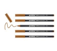 edding 1300 colour pen medium - ochre - 5 pens - round nib 2 mm - felt pen for drawing and writing - felt pen for school, mandalas, bullet journals
