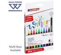 Edding 1340 Glitter Art Brush Felt Tip Pen | Glitter Craft Pens | Set 10