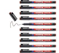 edding 140 S permanent pen - blue - 10 pens - round nib 0.3 mm - pen for writing on glass, plastic, foils and smooth surfaces - permanent, quick-drying, smudge-proof and waterproof