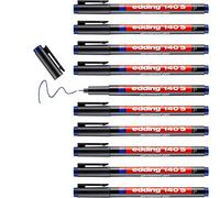 edding 140 S permanent pen - red - 10 pens - round nib 0.3 mm - pen for writing on glass, plastic, foils and smooth surfaces - permanent, quick-drying, smudge-proof and waterproof
