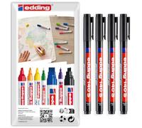 edding 140S Permanent Super Fine Pen 0.3mm Pack of 4 (Black)