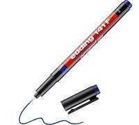 edding 141 F permanent pen - blue - 1 pen - round nib 0.6 mm - pen for writing on glass, plastic, foils and smooth surfaces - permanent, quick-drying, smudge-proof and waterproof