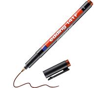edding 141 F permanent pen - brown - 1 pen - round nib 0.6 mm - pen for writing on glass, plastic, foils and smooth surfaces - permanent, quick-drying, smudge-proof and waterproof
