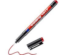 edding 141 F permanent pen - red - 1 pen - round nib 0.6 mm - pen for writing on glass, plastic, foils and smooth surfaces - permanent, quick-drying, smudge-proof and waterproof