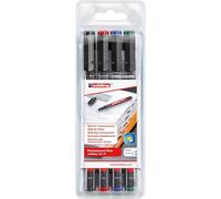 edding 141 F permanent pen - set of 4 - multi-coloured - round nib 0.6 mm - pen
