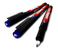 Edding 141F Permanent Pen - Fine 0.6mm Nib - Pack of 3 Blue